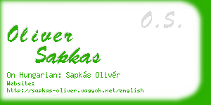 oliver sapkas business card