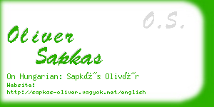 oliver sapkas business card